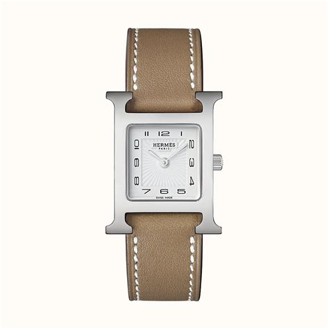 bracelet montre hermes heure h|Hermes heure h leather strap.